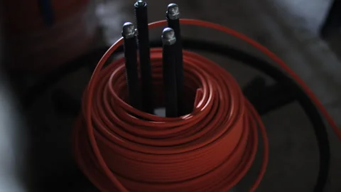 Network communication cable on industrial spool Stock Footage 326824584