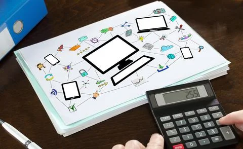 Network communication concept illustrated on a paper Foto stock