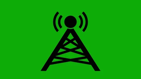 Network, Communication Coverage. Cell, Radio Signal Tower Icon Animation Stock Footage 285351191