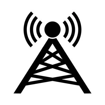 Network, Communication Coverage. Cell, Radio Signal Tower Icon Stock Illustration