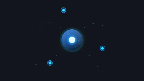 Network Communication Hub with Pulsing Nodes and Glowing Data Paths for Glo.. Stock Footage 348472408