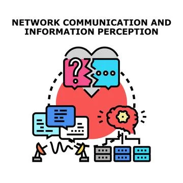 Network communication perceiving data and resolving issues 库存插图