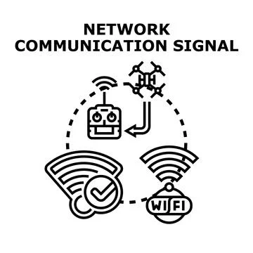 Network communication signal transmitting and receiving concept イラスト素材