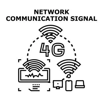 Network communication signal transmitting data wirelessly イラスト素材