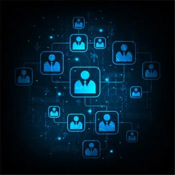 Network of communication systems. Stock-Illustration