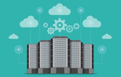 Network communications server computer concept. Stock Illustration