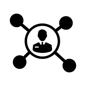 Network, complex, connection icon. Black vector grpahics. Illustrazione stock