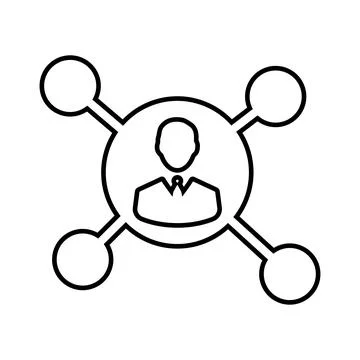 Network, complex, connection line icon. Outline vector. Stock Illustration