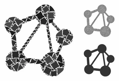 Network Composition Icon of Ragged Elements Illustrazione stock