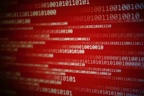 Network compromised. computer hacker sending code into personal computer. com Stock-Fotos