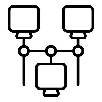 Network computer icon, outline style Stock Illustration