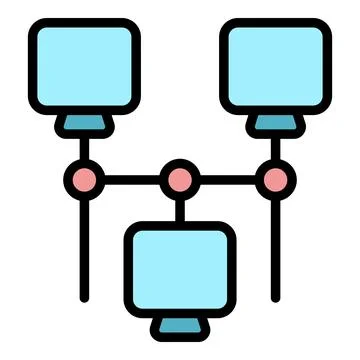 Network computer icon vector flat Stock Illustration