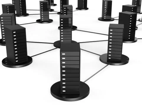 Network Computer Storage Representing Global Communications And Technology イラスト素材