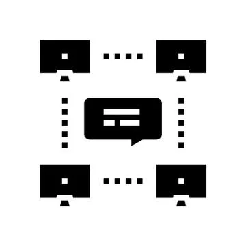 Network computer users communication glyph icon vector illustration Illustrazione stock