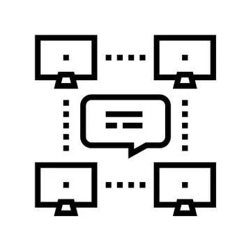 Network computer users communication line icon vector illustration Stock Illustration