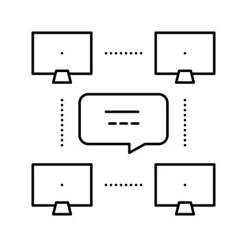 Network computer users communication line icon vector illustration Stock Illustration