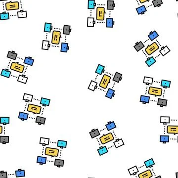 Network computer users communication vector seamless pattern イラスト素材
