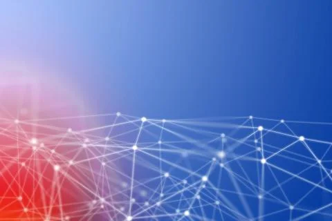 Network concept background - white, blue polygonal pattern Illustrazione stock