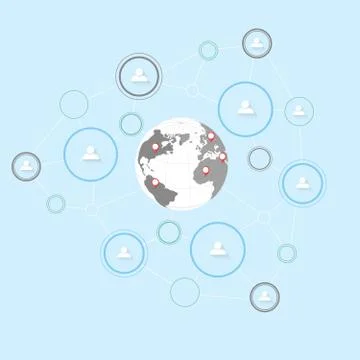 Network concept with globe Stock Illustration