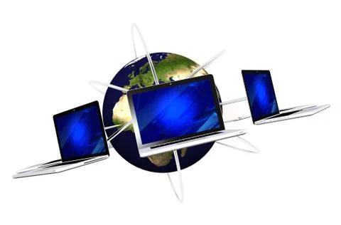 Network concept illustration isolated on white background. 3d render graphic. Stock Illustration