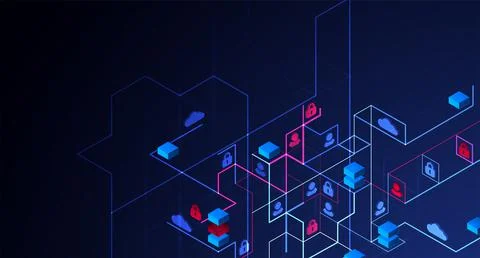 Network Concept. Isometric theme for your business. Stock Illustration