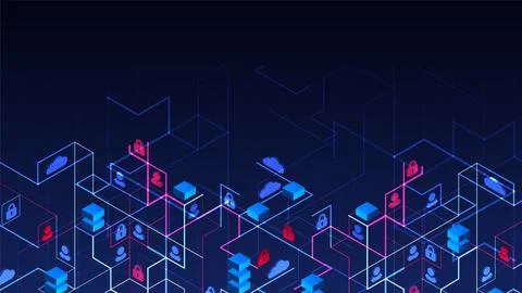 Network Concept. Isometric theme for your business. 스톡 일러스트