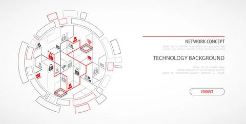 Network Concept. Isometric theme for your business. Stock Illustration