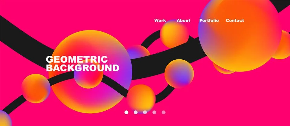 Network concept, line points connections geometric landing page background. Illustrazione stock