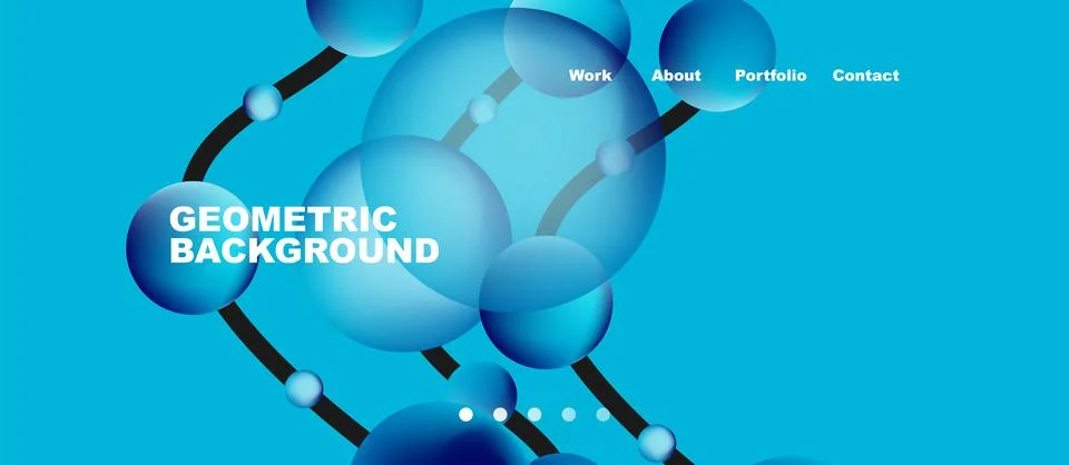 Network concept, line points connections geometric landing page background. Stock Illustration