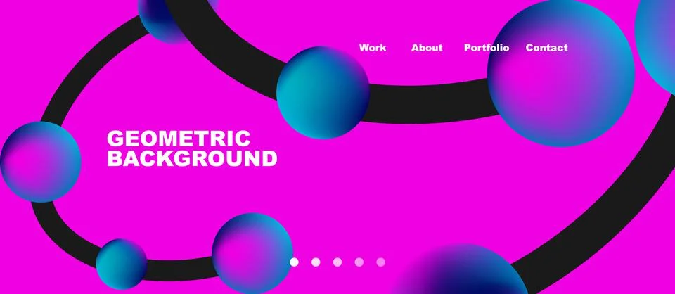 Network concept, line points connections geometric landing page background. Illustrazione stock