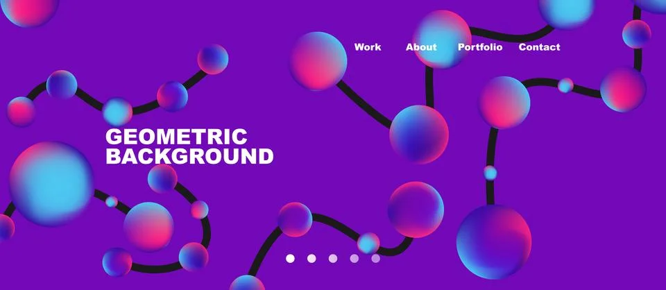 Network concept, line points connections geometric landing page background. Stock Illustration
