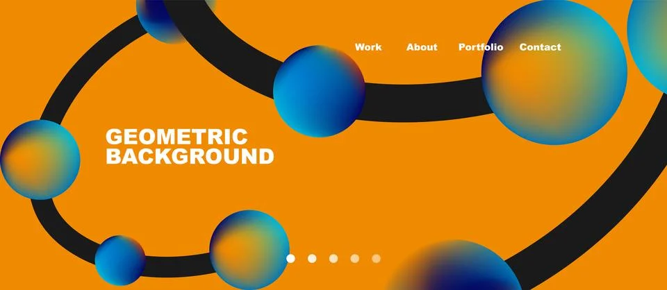 Network concept, line points connections geometric landing page background. Stock Illustration