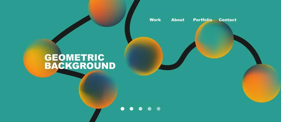 Network concept, line points connections geometric landing page background. Stock Illustration