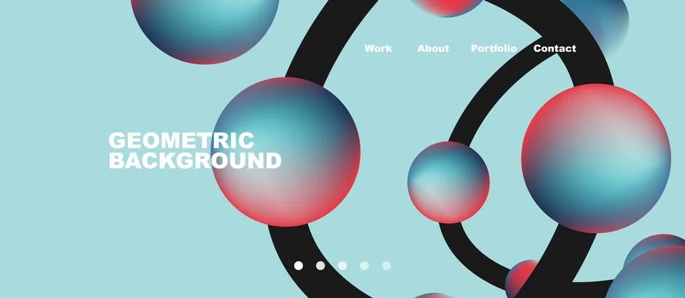 Network concept, line points connections geometric landing page background. Illustrazione stock