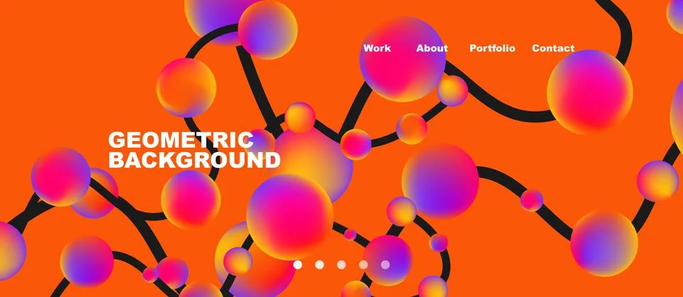 Network concept, line points connections geometric landing page background. Stock Illustration