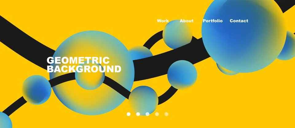 Network concept, line points connections geometric landing page background. Stock Illustration