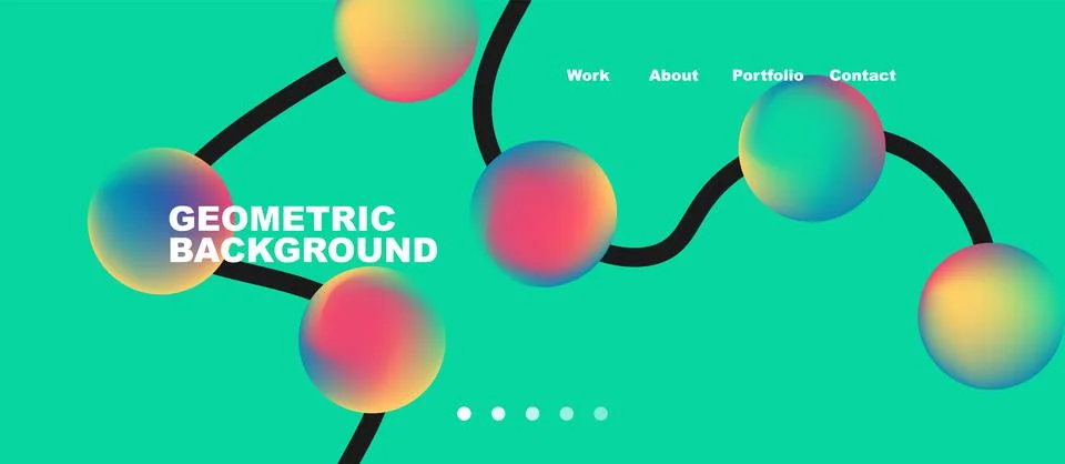 Network concept, line points connections geometric landing page background. Stock Illustration