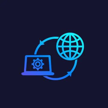 Network configuration and settings, vector Illustrazione stock