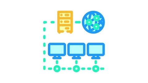 Network configuration repair computer color icon animation Stock Footage 327265640