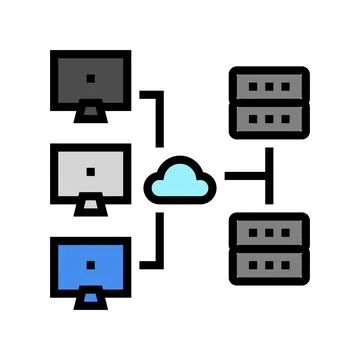Network configuration repair computer color icon vector illustration イラスト素材