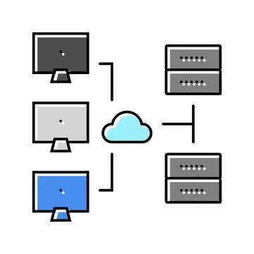 Network configuration repair computer color icon vector illustration イラスト素材