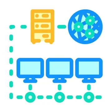 Network configuration repair computer color icon vector illustration Illustrazione stock