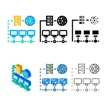 Network configuration repair computer color concepts icon vector Illustrazione stock
