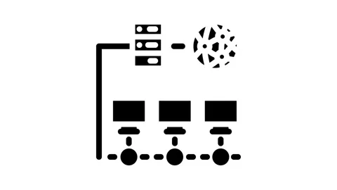 Network configuration repair computer glyph icon animation Stock Footage 326741847