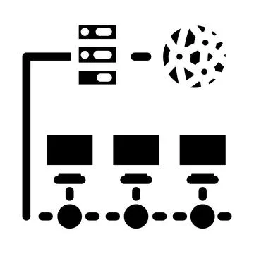 Network configuration repair computer glyph icon vector illustration Illustrazione stock