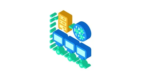 Network configuration repair computer isometric icon animation Video stock 327288204