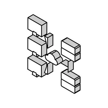Network configuration repair computer isometric icon vector illustration Stock Illustration