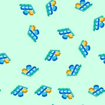 Network configuration repair computer isometric icon seamless pattern 스톡 일러스트