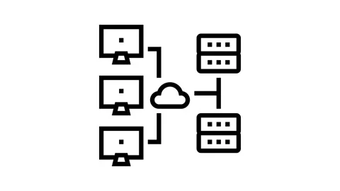 Network configuration repair computer line icon animation Stock Footage 326132424