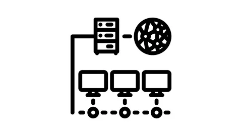 Network configuration repair computer line icon animation Stock Footage 326758579